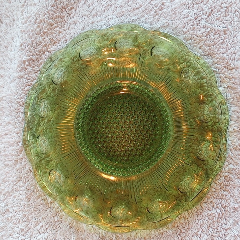 Vintage Green Glass Plate